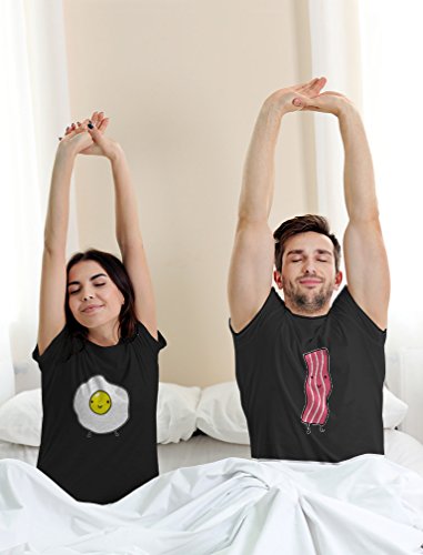 Tstars Camiseta engraçada de amigos Bacon and Egg para o dia dos namorados combinando para ele e par