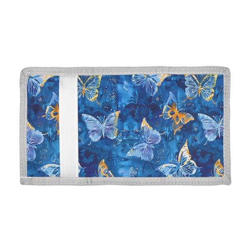 ALAZA Kids Wallets for Boys Girls Toddler Trifold Wallet Children Small Butterfly Batik Blue with Zipper Coin Pocket2