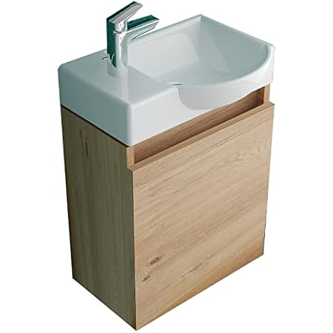 Alpenberger Badezimmerschrank mit Waschbecken | Bamboo Badezimmer Set Komplett Cover