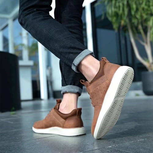 Image of Arkbird Casual Sneakers, Breathable Lace-Up Leather Walking Shoes Comfortable Fashion Sneakers for Men Daily Work