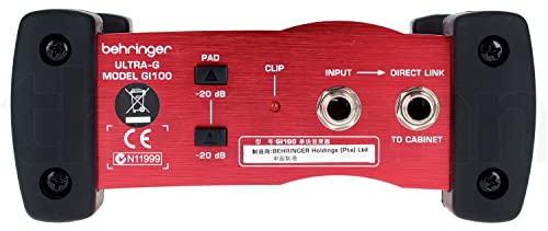 Behringer ULTRA-G GI100 Professionelle batterie-/phantomgespeiste DI-Box mit Gitarren-Lautsprecher-Emulation