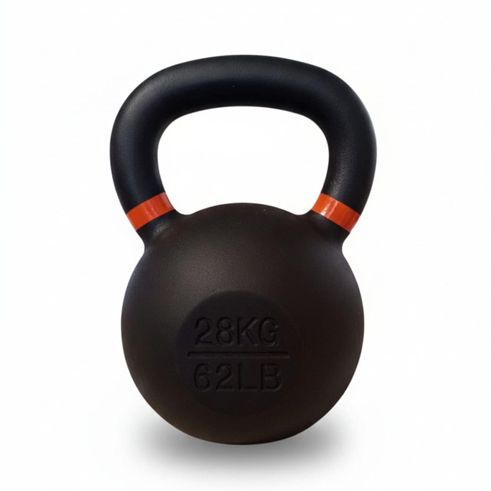 Kettlebell Hierro Fundido 28kg Viok Sport – Pesa rusa de hierro fundido Negra, base plana – Entrenamiento funcional & gimnasio en casa