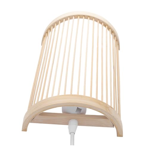 Hoement Lámpara de Pared Decorativa de Bambú Tejida Mano Luz para Dormitorio y Terraza Aplique Rústico sin Bombilla para Decoración Interior y Exterior