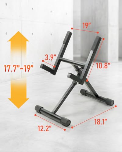 Image of Stage Rocker Heavy Duty Amp Stand for Guitar and Bass, 100 lbs Capacity, Fixed 28 Tilt for Optimal Sound Projection, Adjustable Height 17.7-19 inch, Black