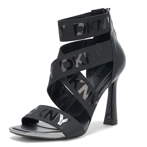 DKNY Women's Coda Evening Strappy Dress Heel with Logo Heeled Sandal