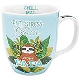 Tasse Motiv Faultier, Anti-Stress Papa: Tasse mit Motivdruck Anti-Stress Tasse für Papa