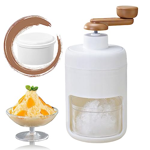 VAODO Hand Made Ice Machine Ice Shaver Cocktails Manual Snow Cone Machine with Freezing Mold Portable Ice Crusher for Home Kitchen Restaurant Use