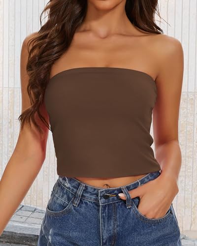Image of Summer Tube Tops Basic Crop Tops for Women Strapless Tank Casual Tunics Sexy Short Shirts 2026