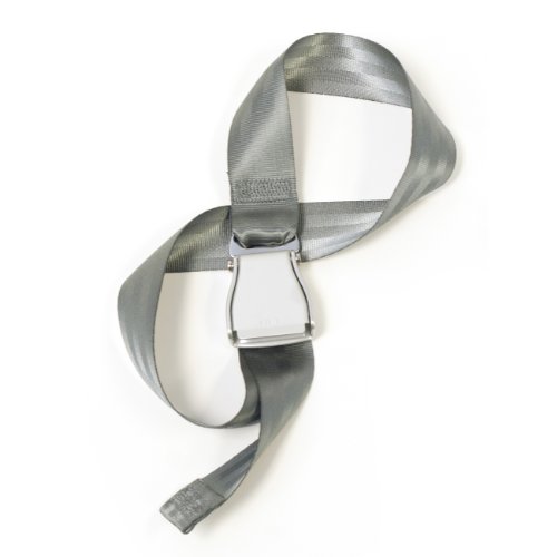 FlyBuckle Airplane Fashion Belt Unique Seat Belt Buckle Design - Cement Gray. X-Large Size.