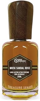 Musk Sandal Rose Attar 25Ml / Treasure Series/Natural & Long Lasting Fragrance/Attar Perfume/Ittar For Men/Non Alcoholic Attar For Pooja, Worship & Personal Perfume