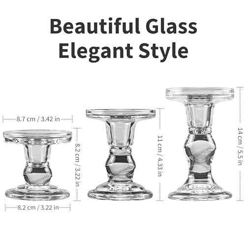 Yakii LMZT3 Clear Glass Candle Holder Set thumb #1