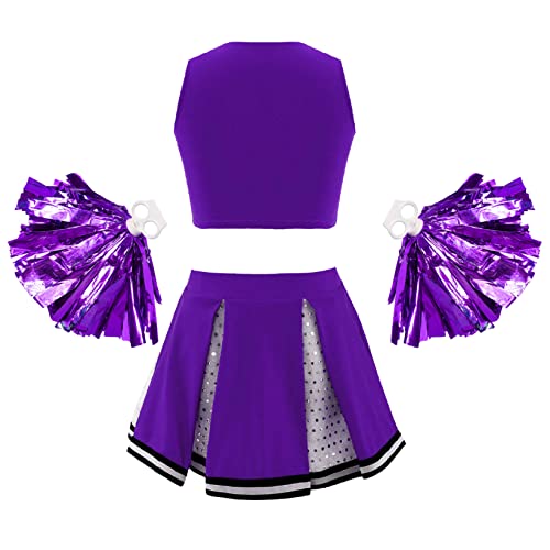 Disfraz Kids Cheerleading Halloween 14 Años Morado miniatura 2
