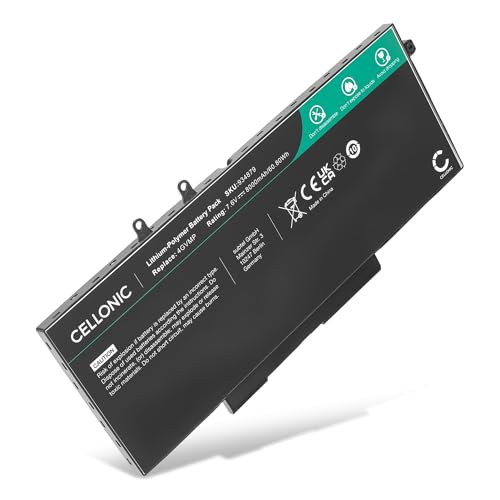 CELLONIC 1x Battery for Laptop/Notebook Compatible with Dell Latitude 14 5400 Series, Latitude 5400, Latitude 14 5410 Series, 4GVMP - (8000mAh, 7.6V)