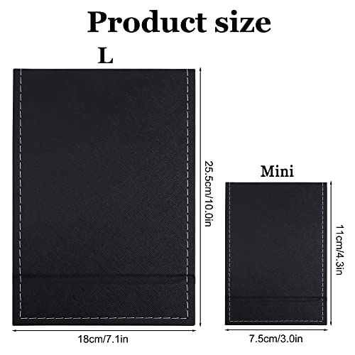 Sitake 2 Pcs Portable Folding Makeup Mirror With Adjustable Stand, Pu Leather Desktop Vanity Mirror For Personal Office Travelling(Mini & L, Black) #TOP6