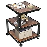 【Table d'appoint sur roulettes】La petite table en bois avec quatre roues pivotantes à 360° et deux roues de fixation. Espace de rangement supplémentaire ou en tant que partenaire flexible à côté de votre fauteuil préféré – la mobilité de cette table d'appoint de canapé étend considérablement ses possibilités d'utilisation.