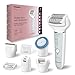 Panasonic ES-EY90-A511 Wet and Dry Epilator, Double Disc with 60 Tweezers, Flexible 90° Pivoting Head, 3 Speed Seting & LED Light, Up to 30 Minutes Operation Time.