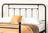 RELASIA Metal Full Size Headboard - Black Steel Construction, Adjustable Height, Rustic Farmhouse Style, Effortless Assembly for Bedroom