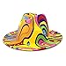 Osotwbo Fashion Printed Jazz Hat for Men and Women,Tie-dye Flat Brim Hat Fedora Hat Imitation Wool Felt Cap Orange
