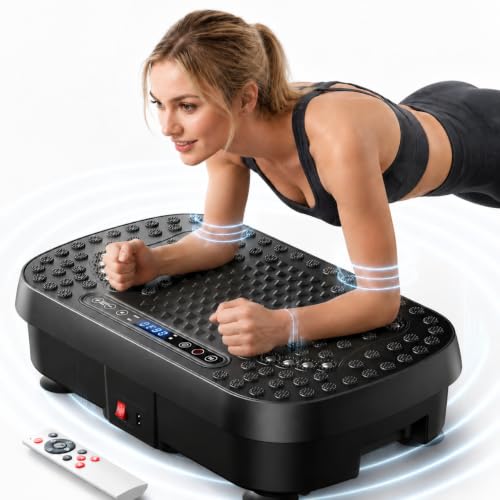 Image of Vibration Plate Exercise Machine, Whole Body Workout Vibrating Plate for Lymphatic Drainage and Weight Loss, Home Fitness Shake Plate Equipment for Full Body Training and Wellness Use