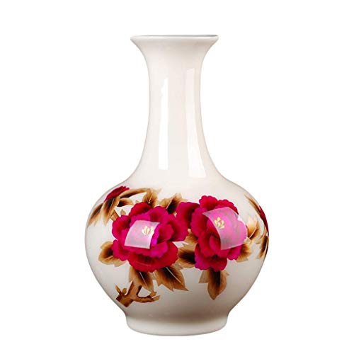 Vase en céramique blanc style pendulum pour paille séchée - 2