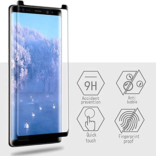 Image of STP FEEL Advanced Black Border Tempered Glass Protector For Samsung Galaxy Note 8 / Note 9 | half Glue Edge to Edge Full Glue Screen Protector Guard Protector, Pack of 1