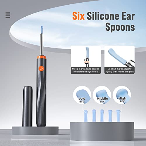 Ear Cleaner With Camera, Ear Wax Removal With 8 Pcs Ear Set, Ear Cleaning Kit With 6 Ear Spoon, Earwax Removal Tool With Light, Otoscope For Ipad, Iphone, Android Phones #TOP1