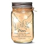 Joy Crafters Mom, The Heart Of The Family Personalized Mason Jar Light, Mothers Day Birthday Gifts for Mom Grandma Sister Family, Mother Daughter Gifts for Her, Centerpiece Table Decorations