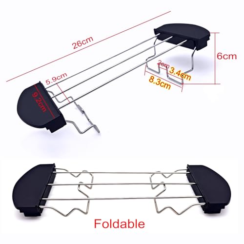 JZK Grille-pain 2 fentes chauffante grille chauffe-croissants grille chauffe-petits pains pliable support à chignon pour toast grille à toast accessoire pour pain grillé toaster – Image 3