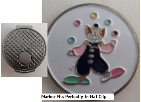 Juggling Clown Golf Ball Marker w/Silver Hat Clip