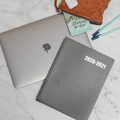 Delane Weekly Planner 2020-2021 - Spiral Bound Hourly Appointment Book – Schedule Your School or Business Calendar – Annual Organizer Agenda with Premium Paper, Black