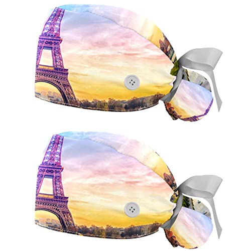 Chapeau de travail Tour Eiffel lot de 2 casquettes de protection pour hommes et femmes JDEZ