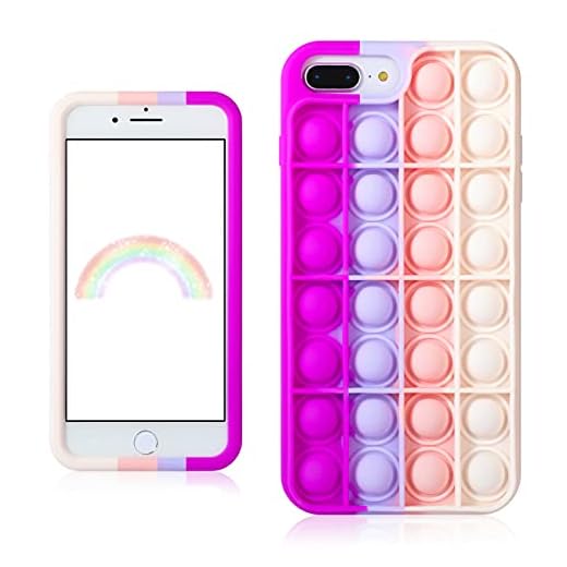 Trendy Fun for iPhone 6 Plus/6S Plus/7 Plus/8 Plus Case Silicone Aesthetic Cartoon Funny Fidget Stylish Unique Designer Fun Cover Cases for Boys Girls Women Blue Pink - for iPhone 6/6S/7/8 Plus 5.5"
