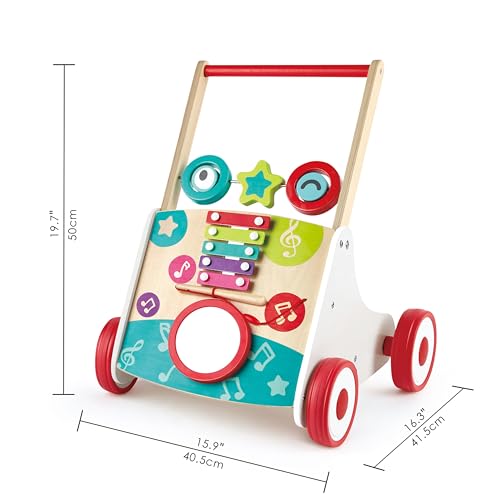 image for Hape Wooden Push and Pull Music Learning Walker| Multiple Activities C