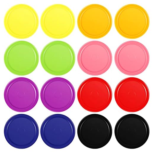 16 Piezas de Hockey de Aire Casero Plástico Ligero Hockey Hielo Disco de Hockey de Aire de Repuesto Rojo de 2,5 Pulgadas Air Hockey de Mesa Redonda Multicolor Disco de Hockey para Juego
