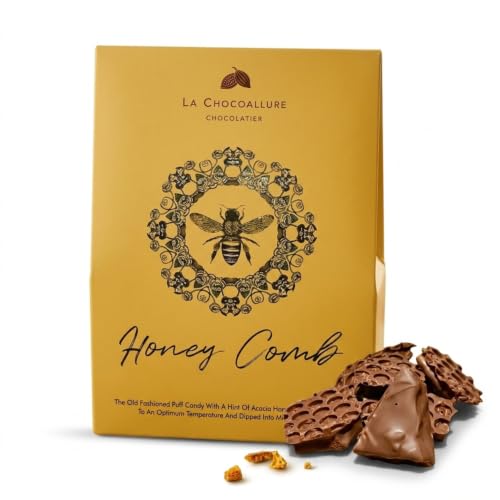 Image of La Chocoallure HoneyComb Crackles | Real Honeycomb in Premium Milk Chocolate | 100g Gift Box | Crunchy Artisan Chocolate | Birthday, Festive & Everyday Gifting