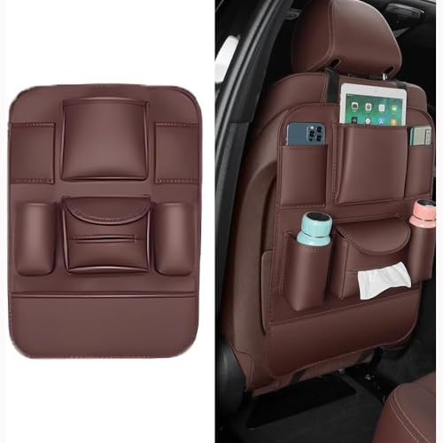 DDLLZDSP Organizador Maletero Coche para Nissan Juke, Impermeable Protector del Respaldo del Asiento con Función de Almacenamiento, Sillas de Coche y Accesorios, B/Brown