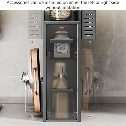 Pull Out Spice Rack Organizer with Drawer - Kitchen Countertop Storage for Seasonings, Condiments & Food Containers - Includes 2 Pot Lid Racks for Efficient Kitchen Organization