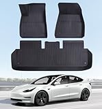 Wekar Floor Mats Fits for Tesla Model 3 2023-2018 - All Weather TPE Custom Fit Car Mats Floor Liners, Custom Fit, 3-Piece