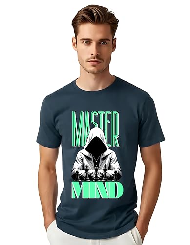 Image of Mastermind Printed T-Shirt for Men | 180 GSM Cotton Blend Men's Tshirt | Regular Fit Half Sleeve Round Neck Printed t-Shirt | Graphic T-Shirt for Men