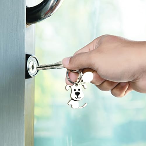 2 Stück Niedliche Hunde-Rucksack-Anhänger, Metall-Tier-Schlüsselanhänger Und Cartoon-Schlüsselanhänger Für Hundeliebhaber (Silber)
