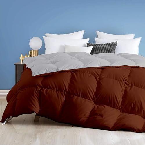 Image of Day Care - 600 GSM Hotel Quality-Down Alternative Reversible Comforter (60 inch x 90 inch Inches /228cm x 228cm) - Comforter Single Bed|Chocolate Brown /Silver