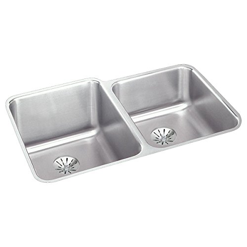 Best Cyber Deals 🔥 Elkay ELUH3120RPD Lustertone Classic Double Bowl Undermount Stainless Steel Sink with Perfect Drain