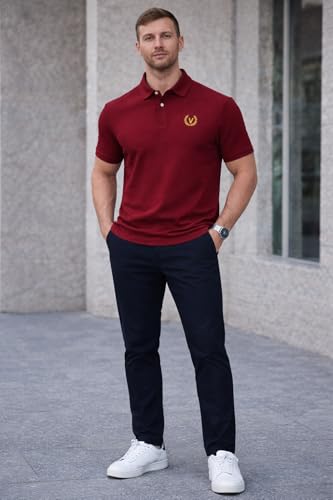 Image of Mack Jonney Men's Cotton Polo T-Shirt|Solid Regular Fit|Half Sleeve Collar T-Shirt for Casual Wear-MJ-32