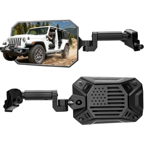 JOYTUTUS Mirrors Doors Off Compatible with 2018-2023 Wrangler JL/JLU & Gladiator JT JL Side Mirrors with Ball Adapter Wider View No Vibrate & Wobble (NOT FIT 2024-2026 Wrangler & Gladiator JT)