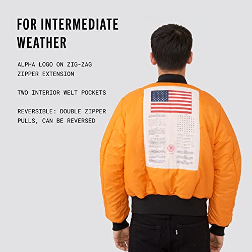 Image of Alpha Industries MA-1 Blood Chit Bomber Flight Jacket - Fighter Pilot Flight Jacket