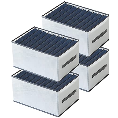 DISDADA Kleideraufbewahrung Aus Mesh FüR Jeans Tshirt Organizer Faltbare Aufbewahrungsbox FüR Schubladen 9 Grids Washable Wardrobe Clothes Organizer (4 StüCk,XL) Cover