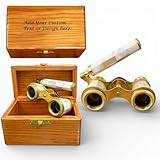 Vintage Opera Glasses for Women with Custom Engraved Wooden Box – Luxury Brass Theater Opera Glasses – Elegant Gift for Opera, Ballet, Theater Lovers