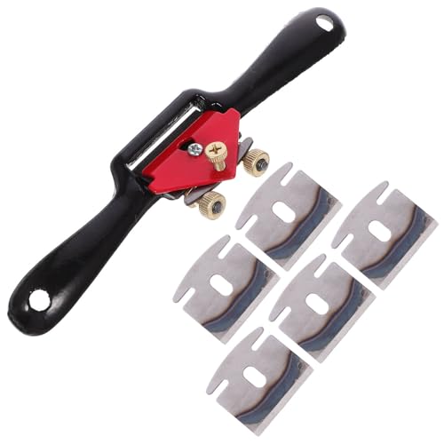 Ipetboom Cepillo Manual para Madera Tamaño Pequeño 5 Cuchillas Ajustables Herramienta para Trabajar la Madera Adecuado para Carpintería y Tallado Mango Ergonómico y Base Plana