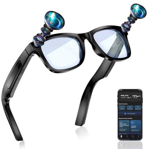 Arlide AI Smart Glasses with Camera Dual 8MP Camera 1080P HD Video Audio...