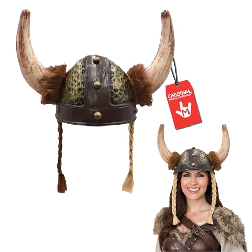 Nicky Bigs Novelties Morph Viking Helmet Viking Hat Medieval Helmet Vikings Hat Barbarian Costume Accessories For Men With Horns And Braids